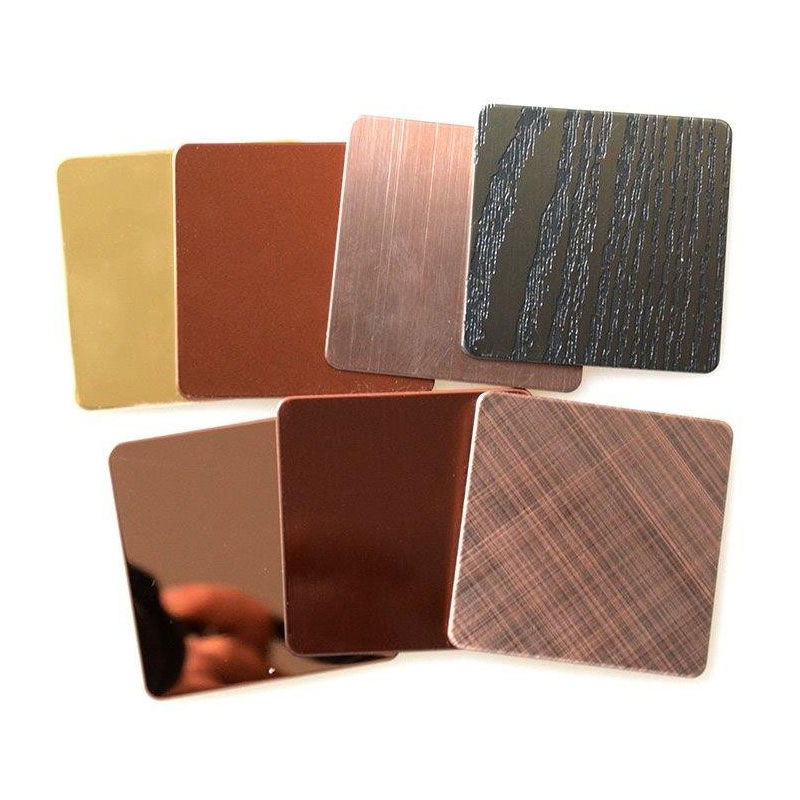 Láminas de acero inoxidable coloreadas