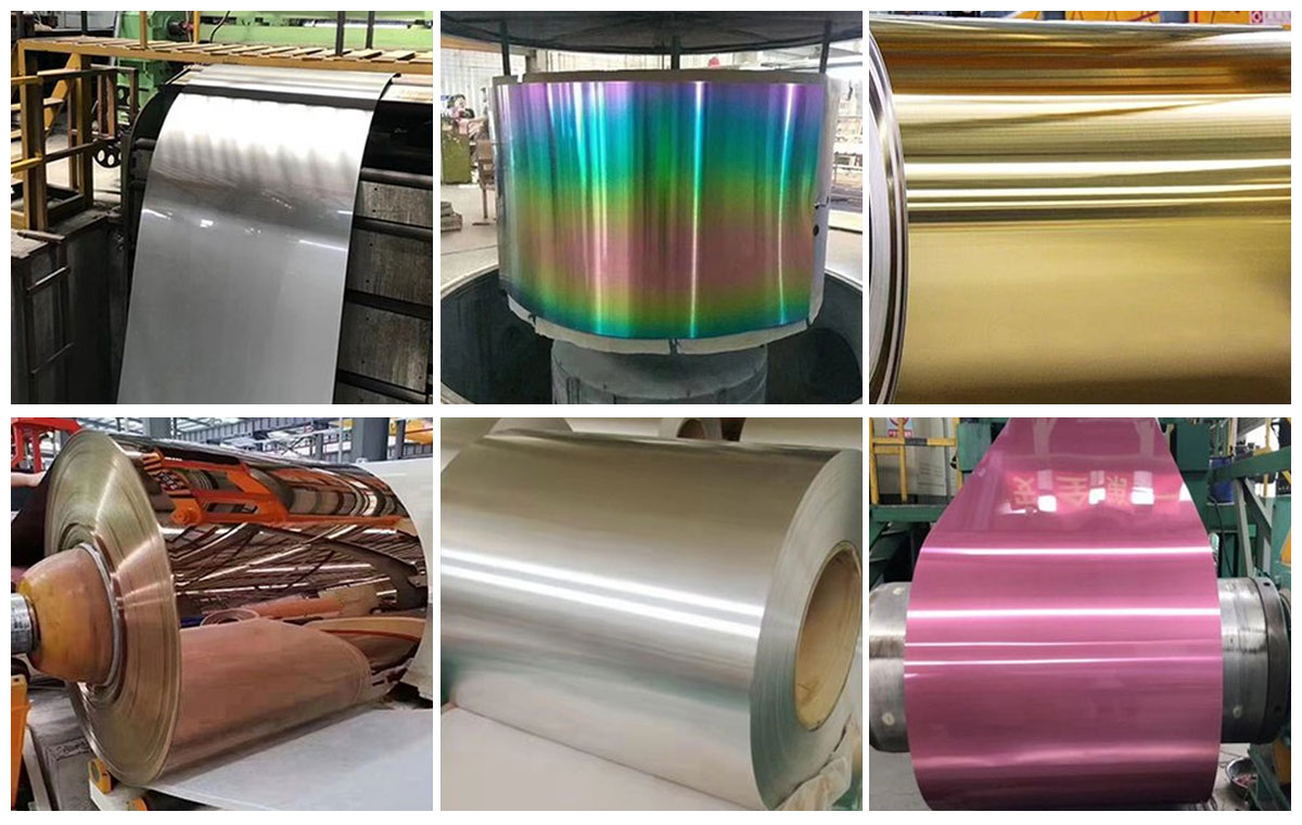 Hojas de acero inoxidable coloreadas