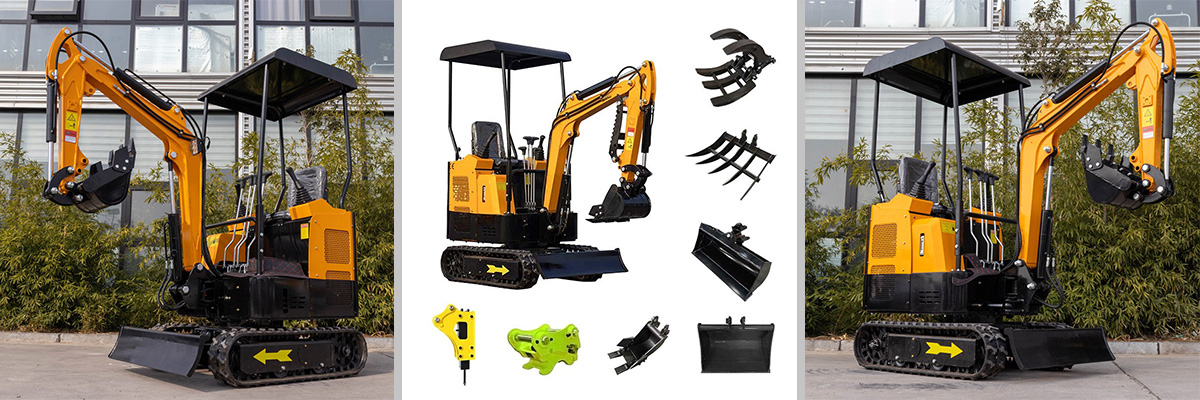 Miniexcavadora de orugas de 1,5 toneladas