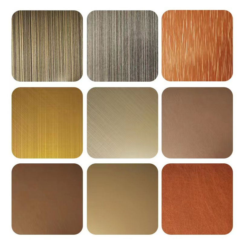 Láminas de acero inoxidable coloreadas