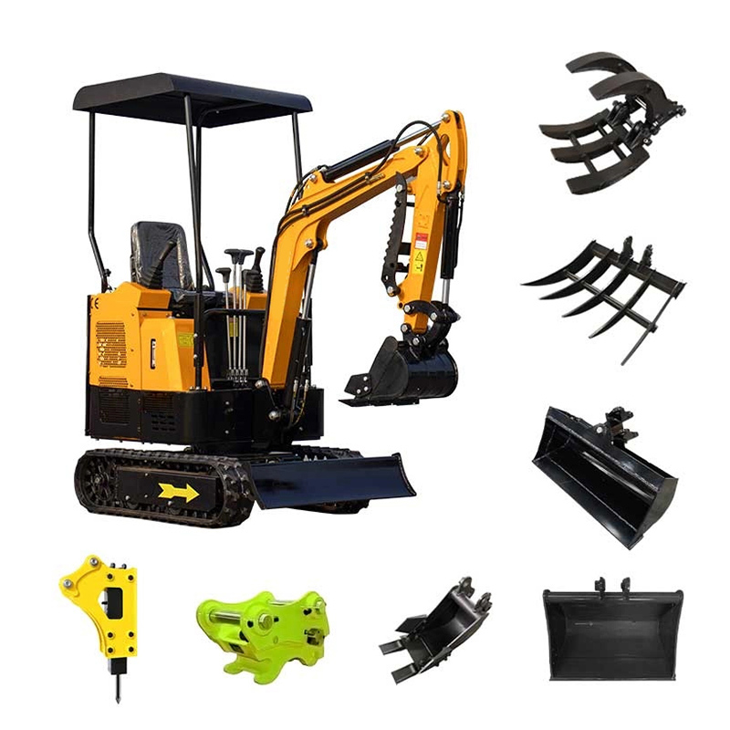 Miniexcavadora de orugas de 1,5 toneladas